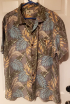 Island Shores Washable 100% Silk Hawaiian Floral Shirt Short Sleeves Men... - £12.95 GBP