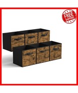 High-Quality Rustic Cube Storage Bins - Eco-Friendly, 6-Pack Organizer Set - €38,23 EUR