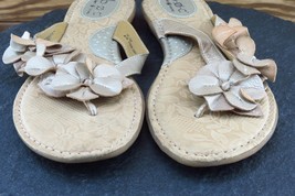 Born concept Sz 10 M Beige Flip Flop Leather Women Sandals C75246 - £15.60 GBP