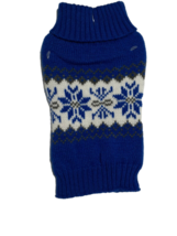 Pet Central Winter Dog Knitted Sweater, Size XS, Blue &amp; Gray With Snowfl... - £4.88 GBP