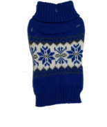 Pet Central Winter Dog Knitted Sweater, Size XS, Blue &amp; Gray With Snowfl... - £5.31 GBP