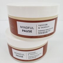 2 Vetiver &amp; Vanilla Mindful Pause Whipped BODY BUTTER Bath &amp; Body Works 6.5 oz - £21.14 GBP