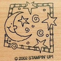 Stampin Up Moon and Stars Rubber Stamp Quick and Cute Bedtime Night Sky ... - £3.18 GBP