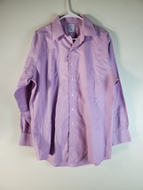 Brooks Brothers Button Up Shirt Mens Size 16-33 Purple White Check 100% Cotton - £16.74 GBP