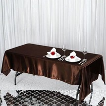 Chocolate Brown 60X102&quot;&quot; Rectangle Satin Tablecloth Wedding Banquet Linens Home  - £9.78 GBP