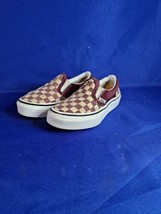 Vans Classic Slip On Checkerboard Maroon Size Kids Us 10.5 Shoes Off The Wall  - $17.75