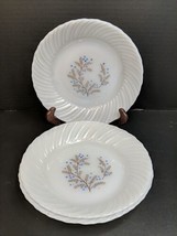 Vintage Termocrisa Bowls 7&quot; Snack Bread Blue Floral Vine Milk Glass Set of 3 - £18.61 GBP