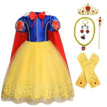 Princess Costume Snow White for Halloween Party Cosplay Outfits Cape Acc... - £22.15 GBP+