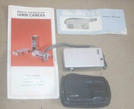 RARE Minolta-16 II 16mm Subminiature Film Camera Used w/Original Manual+Brochure - £62.62 GBP