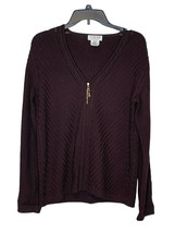 St. John Women Sweater Jacket Wool Blend Knit V-Neck Zip-Up Padlock Key ... - £123.90 GBP