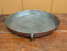 Antique Early Large 15” Hammered Copper Pan With Forged Iron Hang Ring H... - £67.84 GBP