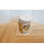 Vintage Retro Anatomy of Lemons Ice bucket yellow brown MCM Cera Barware - $27.42 CAD