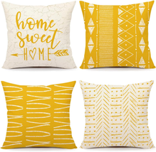 Spring Summer Modern Throw Pillow Covers 18 X 18 Inch Set of 4, Home Sweet Home  - £21.93 GBP