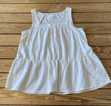 Anthropologie NWT $68 Women’s Tiered Tank Top Size M Ivory AR - £31.57 GBP