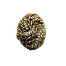 Judith Ripka Pave CZ Gold Vermeil SS Oval Ring - $200.00