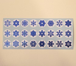 Snowflakes envelope vinyl seals - sets of 24; Metallic blue - £1.57 GBP