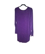 APT 9 ESSENTIALS Size Large Purple Long Sleeve Jersey Tunic Top Speckled - $275.97 MXN