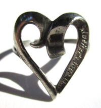 Mom Mother Love 925 Sterling Silver Engraved Heart Shape Ring Sz 8 Mother&#39;s Day - £19.53 GBP