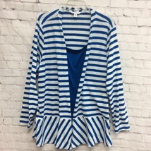 Croft &amp; Barrow Womens Pullover Sweater Blue White Striped Long Sleeve Plus 3X - £12.32 GBP