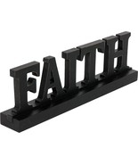 Farmhouse Black Wood Faith Sign for Tabletop 16&quot;, Distressed Rustic Fait... - £7.60 GBP