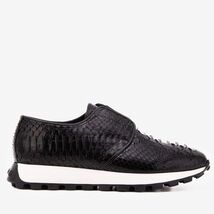 The Obsidian Black Snake Leather Men Sneaker image 2