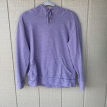 Champion Elite Mock Neck Hoodie Sweatshirt Purple Heather Size Medium - £11.38 GBP