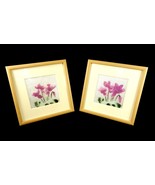 Twin Pictures ~ Purple Orchids Painted On Embossed Foil, Wide Mats, Ease... - £46.21 GBP