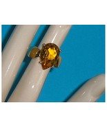 Technibond Created Yellow Sapphire Pear Shaped Ring Size 5 - £39.79 GBP