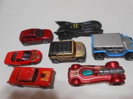 Lot 7 Vtg Hot Wheels &amp; Match Box Cars Ertl 1989 Batman Car die-cast vehicles  - £23.35 GBP