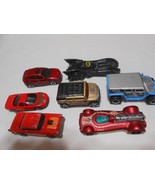 Lot 7 Vtg Hot Wheels &amp; Match Box Cars Ertl 1989 Batman Car die-cast vehi... - $29.69