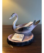 MCM Pink Black Swan Ashtray Glazed Ceramic Pottery Bird Dish | Tobacciana - £20.10 GBP