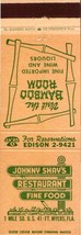 Matchbook Cover Bamboo Room Johnny Shay&#39;s Restaurant Fort Myers Florida - £6.39 GBP