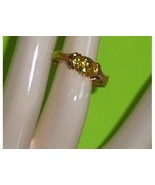 Technibond Citrine Simulated Oval CZ Ring Size 7 - £27.54 GBP
