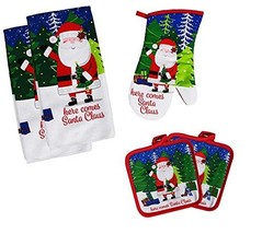 Christmas Towel Set, Winter Themed Decor for Kitchen Bundle of 5 Items, ... - £10.54 GBP