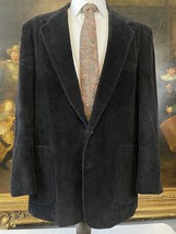 VTG Members Only 44L Black Wide Wale Corduroy 100% Cotton 2Btn Sport Coat Blazer - £42.51 GBP