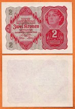 AUSTRIA 1922 UNC 2 Kronen / Korona / Korun / Koron / Corone / Kron / Kru... - $1.35