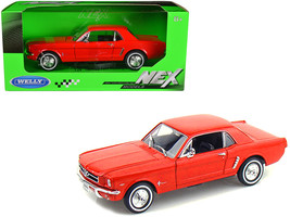 1964 1/2 Ford Mustang Coupe Hardtop Red 1/24 Diecast Model Car by Welly - £30.65 GBP