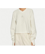 Adidas Women’s Size Medium ALL SZN RIBBED V-NECK SWEATSHIRT- Off White C... - $734.82 MXN