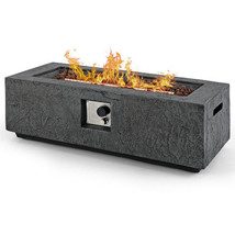 42.5 Inch 50000 BTU Fire Pit Table Set with Stainless Steel Burner - Color: Gray - $6,730.20 MXN