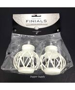 Cambria Premier Wire Birdcage Finials Satin White New - $22.99