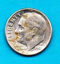 1981 D Roosevelt Dime (Circulated) Ungraded About XF - £0.07 GBP