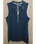 Nike Golf Dri Fit Women&#39;s Size XS Blue Sleeveless Collared Top Shirt New... - £23.75 GBP