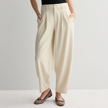 Juniors  SO® Barrel Leg Trousers Color: Bone Size: LARGE - $27.99
