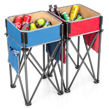 2 Pieces Folding Camping Tables with Large Capacity Storage Sink for Picnic - Co - €118,97 EUR