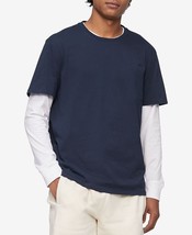 Calvin Klein Men&#39;s Smooth Cotton Solid Crewneck T-Shirt DarK Sapphire-2XL - £17.37 GBP