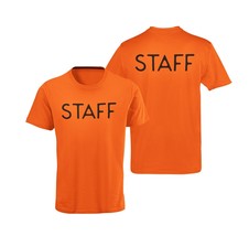 Men&#39;s Staff T-Shirt Screen Printed Tee Printed Front &amp; Back Staff Event Shirt - £9.57 GBP+