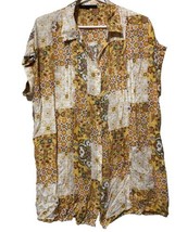 jane and delancey tunic/top sz S? Oversized Fits Medium button up rayon Floral - £14.78 GBP