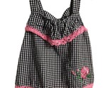 Little Lass  Sundress 4t Black White Gingham Pink Trim  Ruffle Dress - $5.71