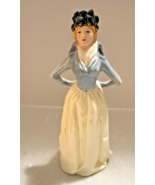 Figurine - Goebel Lady unnamed 8.5&quot;H White &amp; Blue Dress Flower Hat 16 28... - $33.33 CAD