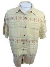 TERRITORY AHEAD Men Hawaiian ALOHA shirt pit to pit 25 L camp linen luau tribal - £22.48 GBP